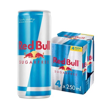 Red Bull Energy Drink Sugar Free 250ml Pack of 4