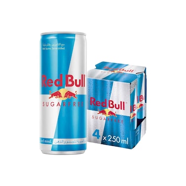 Red Bull Energy Drink Sugar Free 250ml Pack of 4