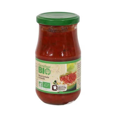 كارفور بيو   صلصة الطماطم , الريحان 350غرام