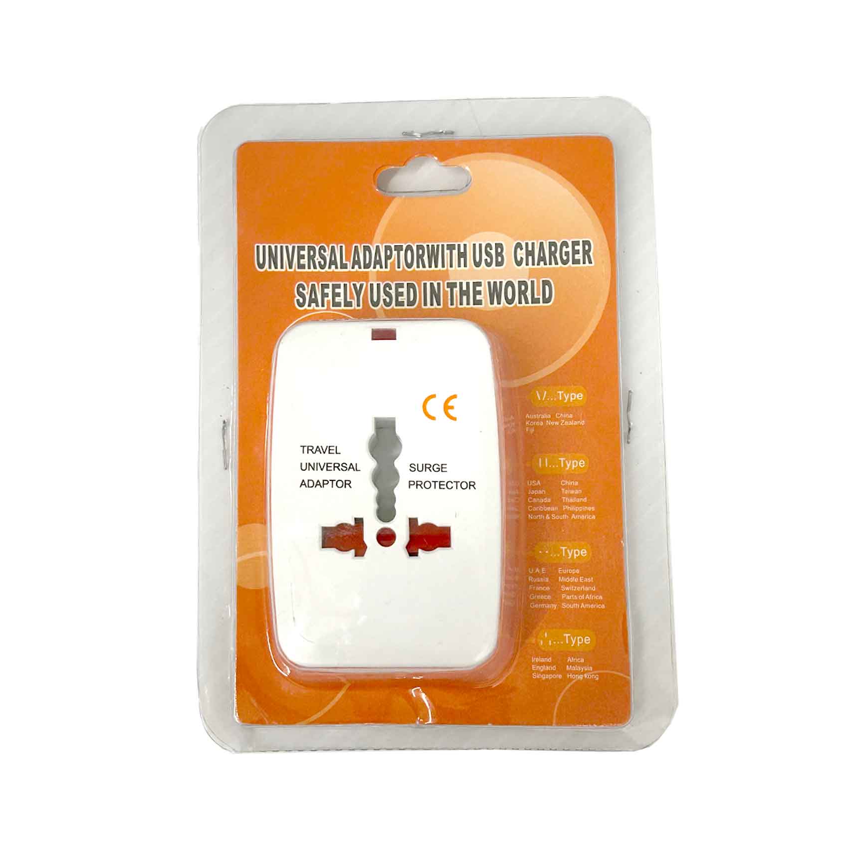 Universal Adaptor with USB charger safety used in the World