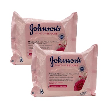 Johnson's Facial Micellar Cleansing Wet Wipes With Rose Water 25's  2pack