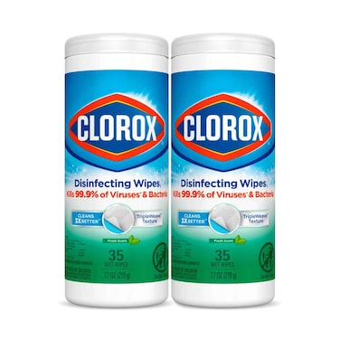 Clorox Disinfectant 35 Wet Wipes Fresh Scent 2 Pieces