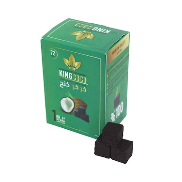 King Coco Premium Coconut Shell Charcoal 72 Pieces