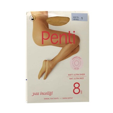 Penti Sandal Toe Tights 8 Den Size Medium No.1, 51 Ten Light Nude (No Refund / Exchange For Hygienic Item)