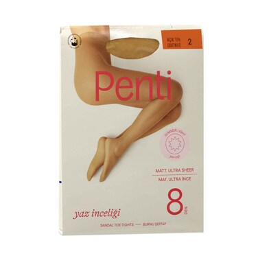 Penti Sandal Toe Tights 8 Den Size Medium No.2, 51 Ten Light Nude (No Refund / Exchange For Hygienic Item)