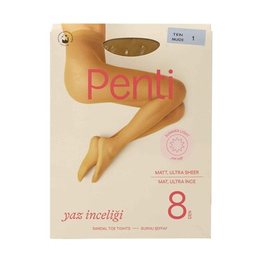 Penti Sandal Toe Tights 8 Den Size Small 57 Ten/ Nude (No Refund / Exchange For Hygienic Item)