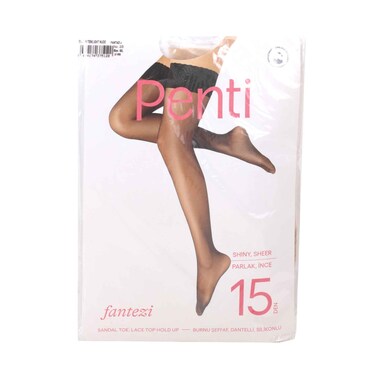 Penti Sandal Toe, Lace Top Hold  15 Den Size Medium/Large 51 Ten/ Light Nude (No Refund / Exchange For Hygienic Item)