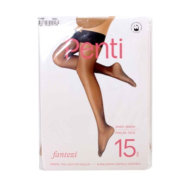 Penti Sandal Toe, Lace Top Hold  15 Den Size Small/Medium  57 Ten/ Nude (No Refund / Exchange For Hygienic Item)