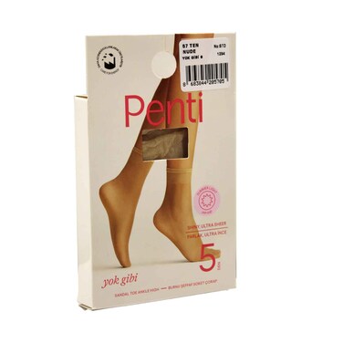 Penti Sandal Toe Ankle High Socks 5 Den 1 Pair, 57 Ten Nude (No Refund / Exchange For Hygienic Item)