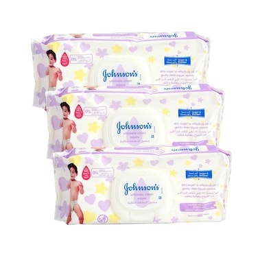 جونسون مناديل مبللة لتنظيف الأطفال 144 منديل × 3 قطع