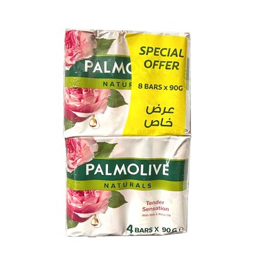Palmolive Bar Soap Tender Sensation With Milk &amp; Rose Oil 90gx8 Pieces