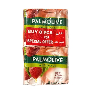 Palmolive Bar Soap Yogurt &amp; Fruits With Strawberry 90gx8 Pieces