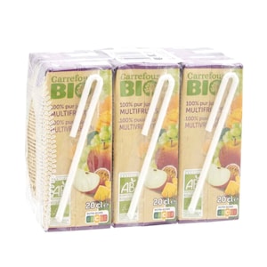 Carrefour Organic Juice Multi Fruit 200mlx Pack Of 6