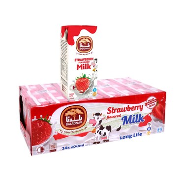 Baladna Long Life Milk Full Fat Strawberry Flavored 200mlx24's