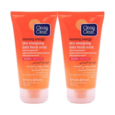 Clean &amp; Clear Morning Energy Facial Scrub 150mlx2 Pieces