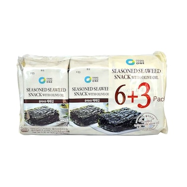 تشونج جونج وان وجبة خفيفة من الأعشاب البحرية المتبلة بزيت الزيتون 4.5 غرام×9