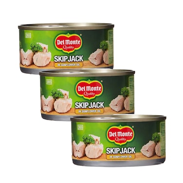 Del Monte Light Skip Jack Tuna Assorted 185gx3 Pieces