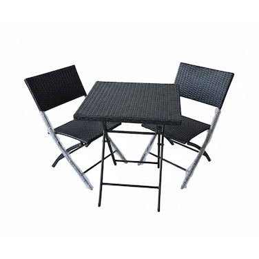 طقم شرفة جراندالا طاولة خشبية مع كرسيين (غير مجمع) (بالإضافة إلى رسوم توصيل المورد خارج الدوحة 50 ريال قطري إضافية)