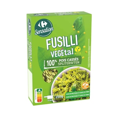 Carrefour Veggie Fusilli Pasta With Split Peas 250g