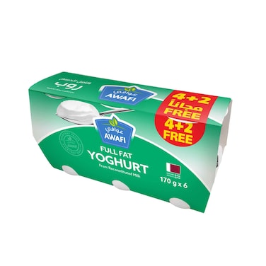 Awafi Yoghurt Full Fat 170grx6's  (Special Offer)