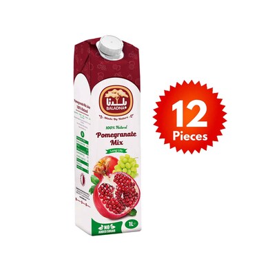 بلدنا 1لتر عصير كوكتيل الرمان طويل الأجل (12 حبه)