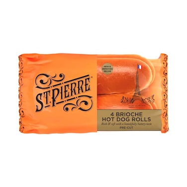 St Pierre 4 Brioche Hotdog Rolls 180g