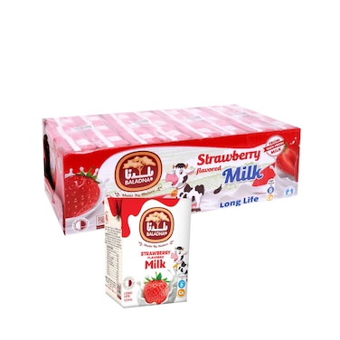 Baladna Milk Strawberry Flavored 125ml x Pack of 24