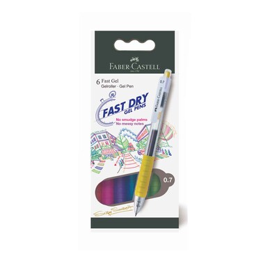 FaberCastell Fast Dry Gel Pen 6 Color