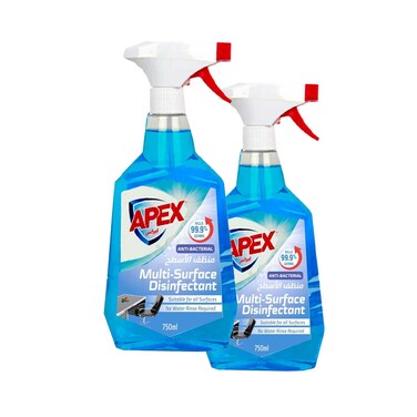 Apex Antibacterial Multi Surface Disinfectant Spray 750mlx2 Pieces