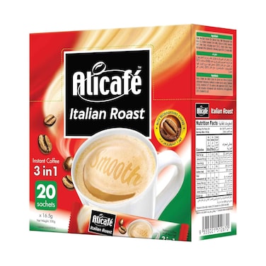 Alicafe Italian Roast Stronger 3In1 Instant Coffee 16.5gx20 Pieces