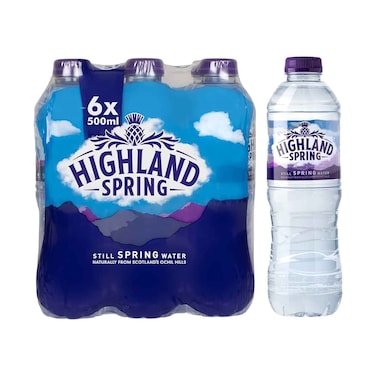 Highland Spring Mineral Water Natural 500ml x Pack of 6