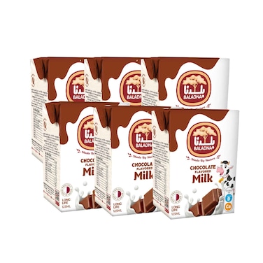 بلدنا حليب بنكهة الشوكولاتة 125 مل * 6