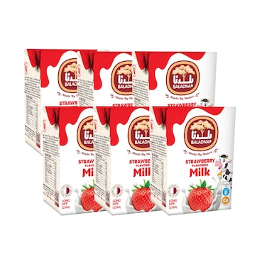 Baladna Strawberry Flavoured Milk 125ml x6