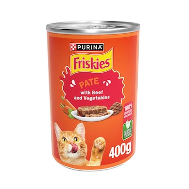 بورينا فريسكيز لحم بقري وخضروات في طعام قطط تشانك باوند الرطب 400 جرام