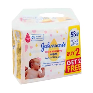 Johnson's Baby Extra Sensitive Wipes 2+2