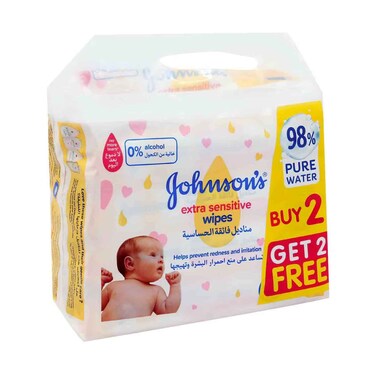 Johnson's Baby Extra Sensitive Wipes 2+2