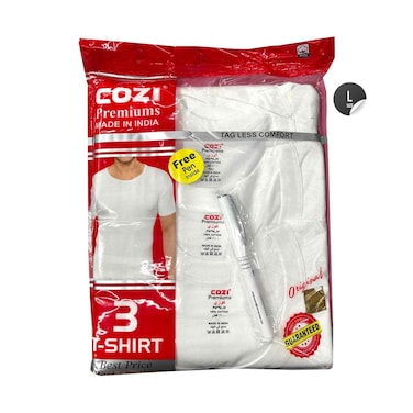 Lux Premiums Round Neck TShirt White 3piecesNo RefundExchange for Hygienic Item