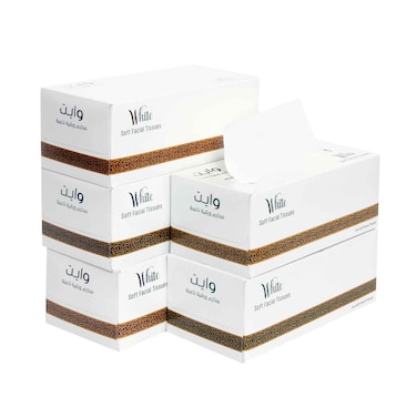 White Facial Tissue 200 Sheet x5's