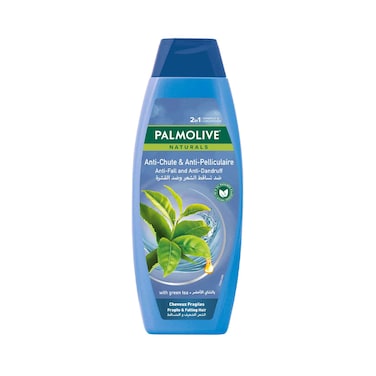 Palmolive Shampoo Anti-Dandruff &amp; Anti-Fall Shampoo For Fragile &amp; Falling Hair 100% Natural Ingredients Green Tea 380ml