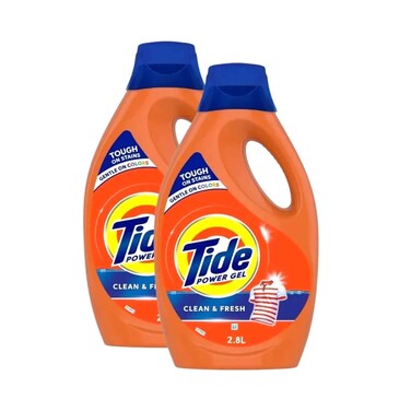 مسحوق غسيل تايد باور جل نظيف ومنعش 2.8 لتر × 2 قطعة