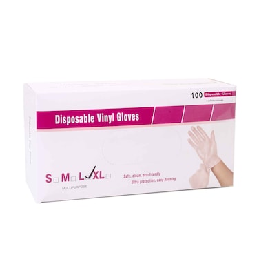 Europharma Vinyl Gloves Large, 100 Pieces