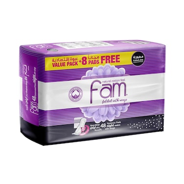 Fam Natural Cotton Feel Napkin With Wings White 48pieces