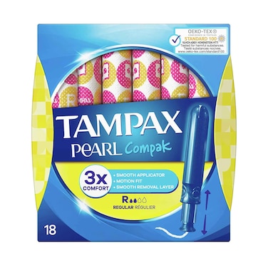 Tampax Pearl Compak Regular Tampons Applicator 18pieces White