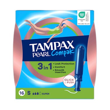 Tampax Compak Pearl Tampons Applicator 18pieces White
