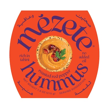 Mezete Hummus Gourmet Fire Roasted Red Pepper 215g