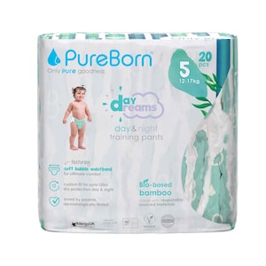 Pure Born Day & Night Training Pants, Size 5 For 12-17kg 20 Pieces