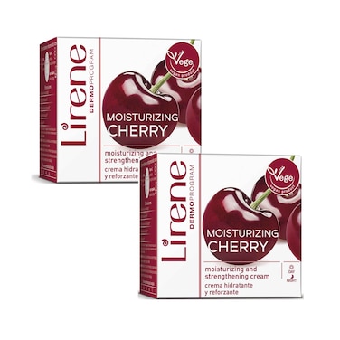 Lirene Dermoprogram Moisturizing Cream Day &amp; Nith Cherry 50mlx2 Pieces