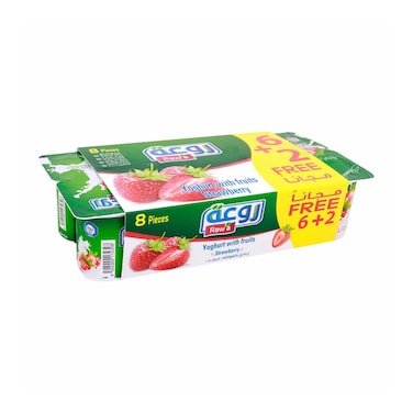 Raw'a Yoghurt With Fruits Assorted  100gx8 Pieces