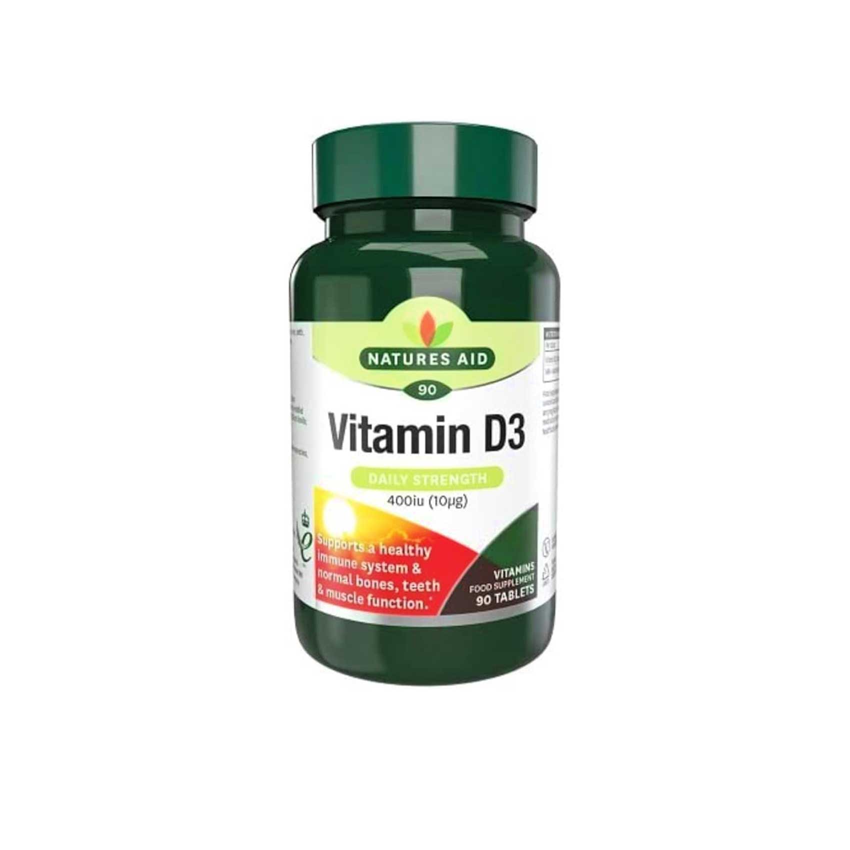 Natures Aid Food Supplements Vitamin D3 400iu 90 Count