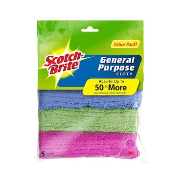 3M Scotch Brite Microfibre Cloth 5 Pieces